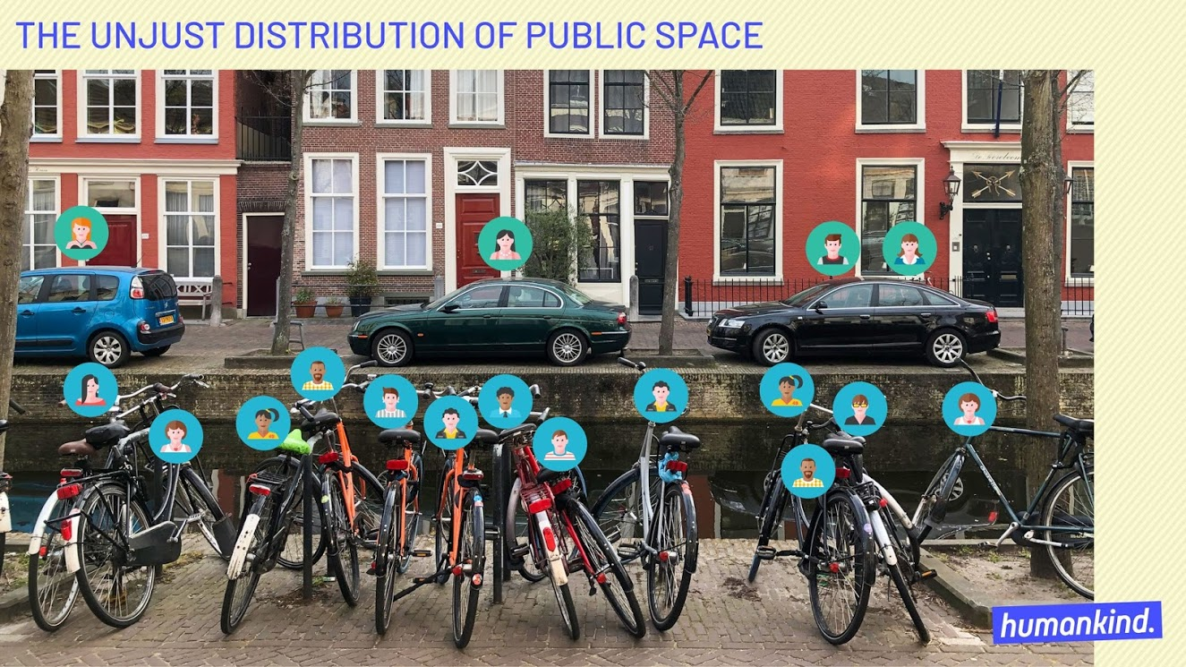 Bike vs. car parking space comparison