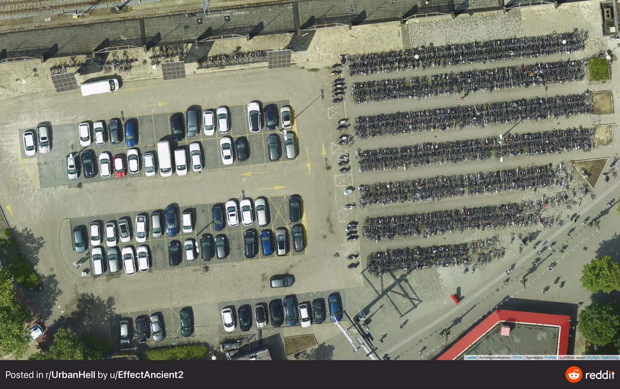 car vs. bike parking at Eindhoven station